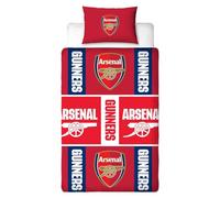 Character World Arsenal FC Duvet Cover Bed Set - Official Reversible Bedding - Polycotton Gunners Crest Emblem Design - Single