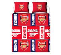 Character World Arsenal FC Duvet Cover Bed Set - Official Reversible Bedding - Polycotton Gunners Crest Emblem Design - Double