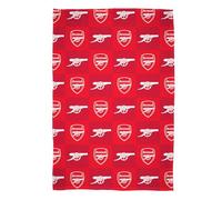 Character World Arsenal FC Fleece Blanket - Emblem Check Design Bed Throw - Super Soft Flannel Blanket - 100 × 150cm - Perfect For Football Fans