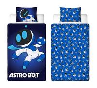 Character World Astro Bot Official Single Duvet Cover Set | Space Gaming Design Reversible 2 Sided Bedding Including Matching Pillow Case Single Blue Bed Set
