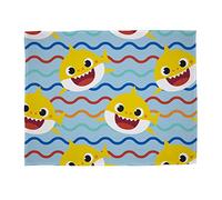 Character World Baby Shark Official Fleece Throw | Rainbow Design Super Soft Blanket | Featuring The Full Shark Family Perfect For Any Bedroom