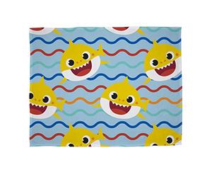 Character World Baby Shark Official Fleece Throw | Rainbow Design Super Soft Blanket | Featuring The Full Shark Family Perfect For Any Bedroom