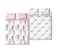 Barbie White Reversible Kids Bedding Set - Double