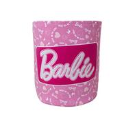 Character World Barbie Official Storage Bin | Pink Badge Design, Toy Box Laundry Basket | Organiser For Children's Bedroom, Kids Playroom | 38 x 31 x 31cm Cotton Canvas