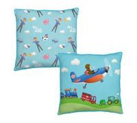 Character World Blippi Reversible Kids Cushion | 40x40cm Fun Farm & Playful Pattern Design | Soft & Durable 100% Polyester Pillow for Blippi Fans