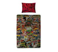 Character World Disney Marvel Comics Single Rotary Duvet Set, Multi-Color