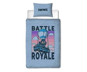 Character World Fortnite Official Single Childs Duvet Cover Set | Battle Royale Design Reversible 2 Sided Bedding Including Matching Pillow Case Single Bed Set | Polycotton, Blue