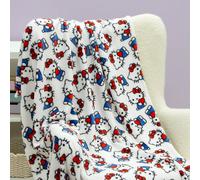Character World Hello Kitty Fleece Blanket Soft Warm White Cat Kids Girls Throw 100 X 150Cm