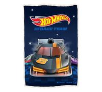 Character World HotWheels Officially Licenced Fleece Blanket | Super Soft Warm Fleece With Sherpa Back | Blue Motorway Design | Perfect For Home, Sleepovers & Camping | 100 x 150 cm