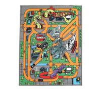 Character World HotWheels Officially Licensed Rectangular Rug | Super Soft Rug | Travel Design | Perfect For Kids Bedroom, Playroom, Home Décor | Multicolour | 70 x 90cm