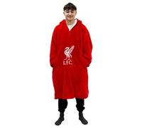 Liverpool FC Character World Official Hugzee Oversized Wearable Hooded Fleece, Super Warm and Cosy Premium Sherpa Lined, Liverpool FC Redout Design, Perfect For Teens, Women and Men, One Size 110cm+
