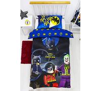 Character World LEGO Official Batman DC Single Duvet Cover | Superheroes Design | Boys & Kids & Teenager Reversible Bedding Set & Pillowcase, Blue, LG9CLGDS001UK1