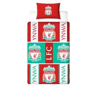 Character World Liverpool FC Single Duvet Set - Official Licensed Reversible Bed Linen - Red & Black Liverpool Crest Design