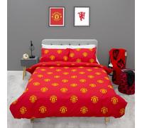 Character World Man United Double Duvet Kids Reversible Bedding Set Red Football Quilt Cover