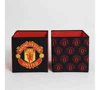Character World Manchester United Fc Storage Cubes 2 Pack Foldable Kids Toys Red Organiser Box