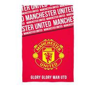 Character World Manchester United Fleece Throw Blanket | Super Soft, Crest Design | Red & White Bold Text Pattern | Warm Super Soft Feel Throw | Perfect for Home, Bedroom, Sleepovers & Camping