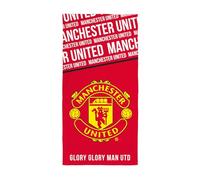 Character World Manchester United Official Towel | Super Soft Feel, Badge Football Club Design | Perfect for Home, Bath, Beach & Swimming Pool | One Size 75cm x 150cm | 100% Cotton