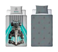 Character World Mercedes Amg Petronas Officially Licensed Single Duvet Cover Set | Horizon Design Reversible 2 Sided Bedding Including Matching Pillow Case | Perfect For Kids Bedroom | Polycotton