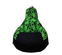 Character World Minecraft Bean Chair Beanbag Filled Indoors Outdoors Green Black Gaming Chair