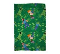 Character World Minecraft Fleece Blanket Creepers Design Green Throw Kids Bedroom 100 X 150Cm