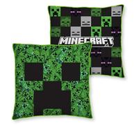 Character World Minecraft Official Gaming Square Cushion | Green Cubed Design Reversible 2 Sided Creeper Pillow | Perfect for the Bedroom or on the Sofa 40cm x 40cm