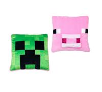 Minecraft Officially Licensed Vibes Square Cushion, Super Soft Reversible 2 Sided, Perfect for Any Bedroom, Sofa or on the Bed 35cm x 35cm