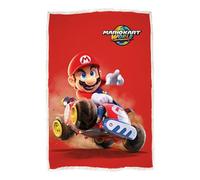 Character World Nintendo Officially Licenced Fleece Blanket | Super Soft Warm Fleece with Sherpa Back | Red Point Design | Perfect For Home, Sleepovers & Camping | 120 x 150 cm
