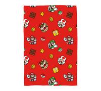 Nintendo Super Mario Blanket Kids Bowser Luigi Fleece Throw Red- 100cm x 150cm
