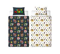 Nintendo Super Mario Black and White Kids Bedding Set-Single