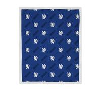 CHARACTER WORLD Official Chelsea FC Fleece Sherpa Throw Blanket | Super Soft, Football Geometric Design | Warm Super Soft Feel Blue Throw | Perfect for Home, Bedroom, Sleepovers & Camping
