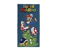 Character World Official Nintendo Super Mario Kids Towel | Super Soft Feel, Leaping Design | Perfect The Home, Bath, Beach & Swimming Pool | One Size 70cm x 140cm