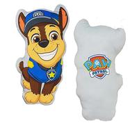 Character World Official Paw Patrol Shaped Chase Dog Cushion, Super Soft Reversible 2 Sided, Grin Design Pillow, Perfect for the Bedroom or on the Sofa