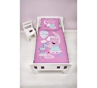 Character World Official Peppa Pig Cot Bed Duvet Cover | Magical Dreams Unicorn Pink Design | Children’s Kids Bedding Set & Pillowcase