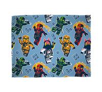Character World Officially Licensed Lego Ninjago Fleece Blanket | Super Soft Warm True Design Throw, | Perfect For The Home, Bedroom, Camping & Sleepovers