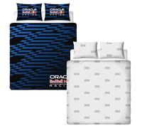 Character World Oracle Red Bull Racing Officially Licensed Double Duvet Cover Set | Automatic Design Reversible 2 Sided Blue Bedding Including Matching Pillow Cases Double Bed Set | Polycotton