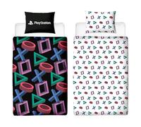 Play Station Official Single Duvet Cover Set, Abstract Design | Reversible 2 Sided Bedding Cover Official Merchandise Including Matching Pillow Case | Gaming Single Bed Quilt