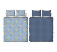 Character World Pokemon Official Double Duvet Cover Set, Snuggle Design | Reversible 2 Sided Fleece Bedding Cover Official Merchandise Including Matching Pillow Cases