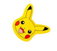 Character World Pokemon Pikachu Head Cushion Yellow Filled Pillow For Bedroom Sofa 35 X 35Cm