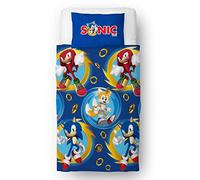 Character World Sonic The Hedgehog Official Speed Design Single Duvet Cover Set | Reversible 2 Sided Bedding Including Matching Pillow Case, Blue