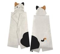 Character World Squishmallows Hooded Cream Fleece Blanket 3D Head Cam Cat Throw 100 X 120Cm
