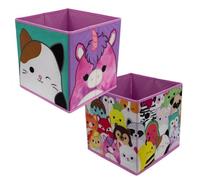 Character World Squishmallows Storage Cubes 2 Pack Foldable Kids Toys Compact Organiser Box Pink