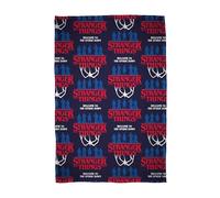 Character World Stranger Things Official Fleece Blanket | Super Soft Warm Throw | Flames Design | Perfect for Home, Bedroom, Sleepovers & Camping 100 x 150cm | Navy