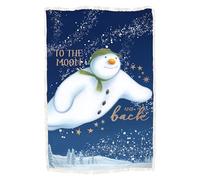 Character World The Snowman Officially Licenced Fleece Blanket | Super Soft Warm Fleece with Sherpa Back | Blue Flurry Design | Perfect For Home, Sleepovers & Camping | 100 x 150 cm