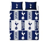 Character World Tottenham Hotspur FC Double Duvet Cover Bed Set - Official Reversible Bedding - Polycotton Spurs Crest Emblem Design