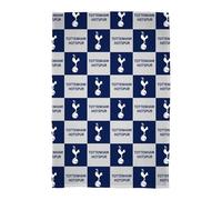Character World Tottenham Hotspur FC Fleece Blanket - Emblem Check Design Bed Throw - Super Soft Flannel Blanket - 100 × 150cm - Perfect For Football Fans