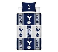 Character World Tottenham Hotspur FC Single Duvet Cover Bed Set - Official Reversible Bedding - Polycotton Spurs Crest Emblem Design