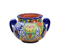 Characteristic Mexico Ceramics Outdoor Flower Pot Creative Color Process Pattern Plant Pot Villa Garden Decor Landscape Bonsai External Planters Gift (A),A