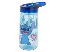 Characters Reusable Small Ecozen Durable Plastic Bottle with Built in Handle for Easy Carry BPA Free 475ml School Lunch Kids Childrens Includes Half Size 12pcs Pencil Set - Stitch