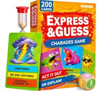 Charades Card Games for Kids 8-12 Years - Family Games for Kids and Adults | 200 Acting and Explaining Cards with Timer and Chaos Die - Kids Board Games for 6 8 Year Olds - Travel Games for Families