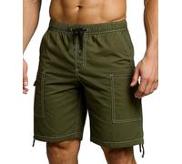 CHARBONNIER ELEVATE YOUR STYLE Cargo Shorts for Men's Performance Series Extreme Comfort, Mens Summer Cargo Shorts (UK, Waist, 34, Regular, Regular, Poplin Army)